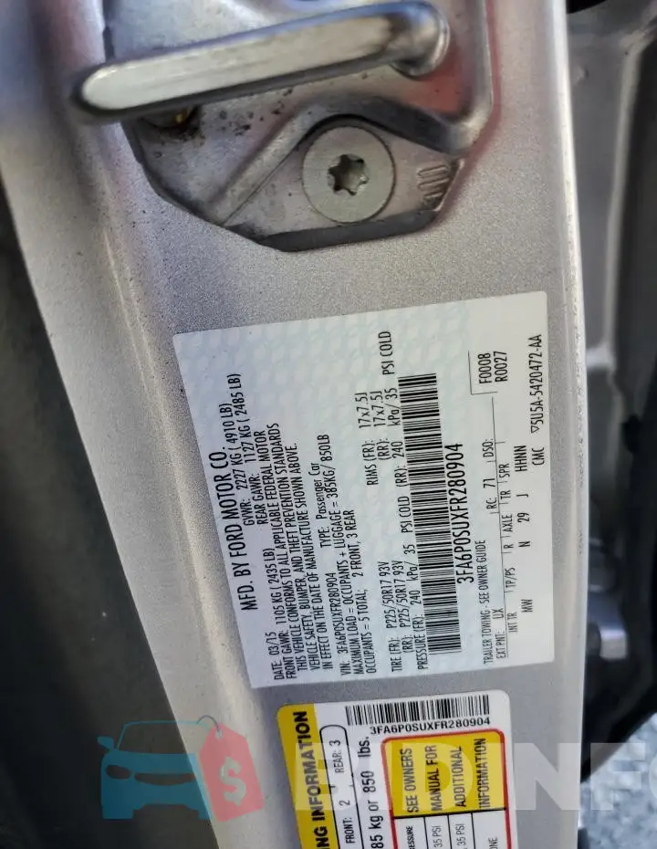 3FA6P0SUXFR280904 Photo# 13
