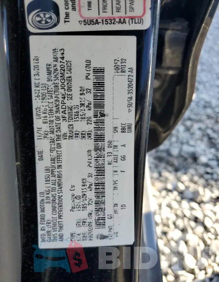 3FADP4EJ0GM207443 Photo# 12