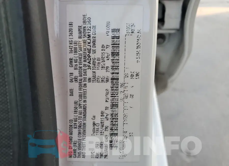 3FADP4EJXJM122360 Photo# 13