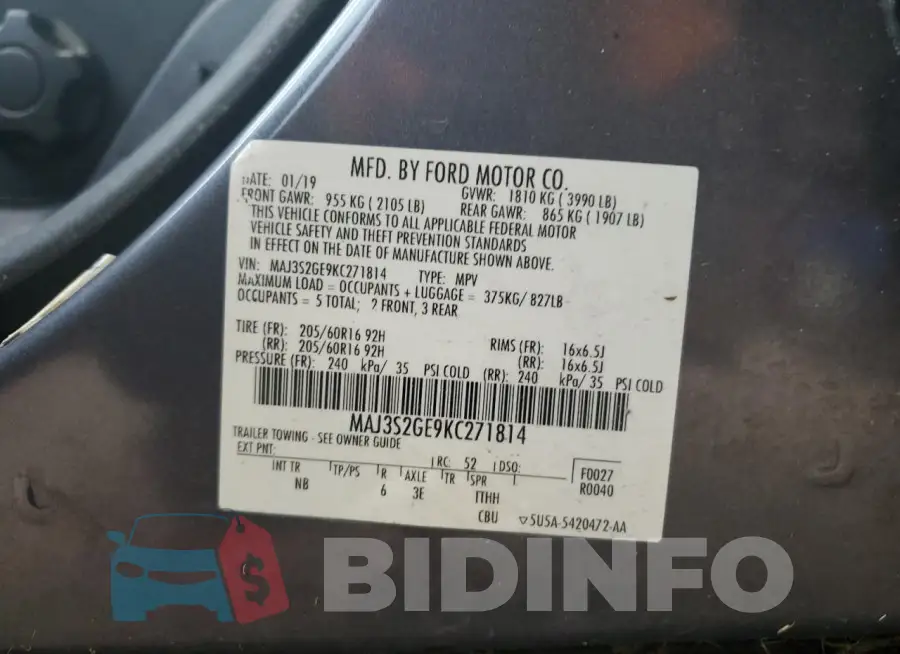 MAJ3S2GE9KC271814 Photo# 13