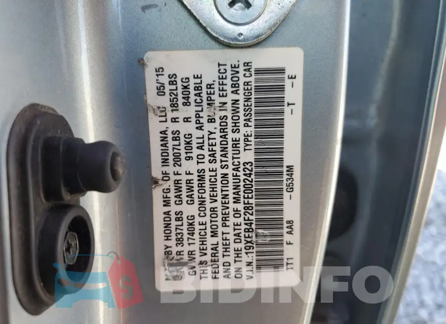 19XFB4F28FE002423 Photo# 12