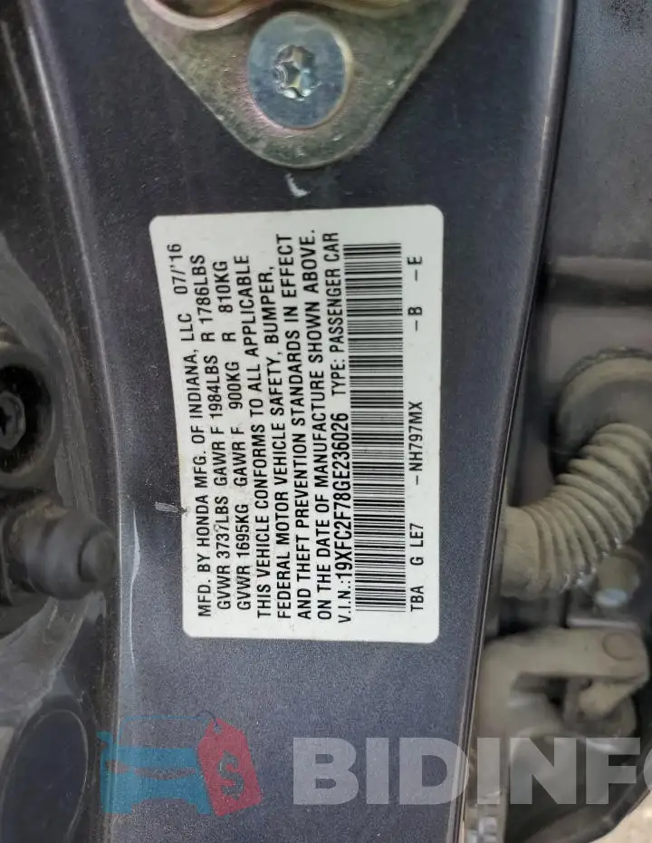 19XFC2F78GE236026 Photo# 12