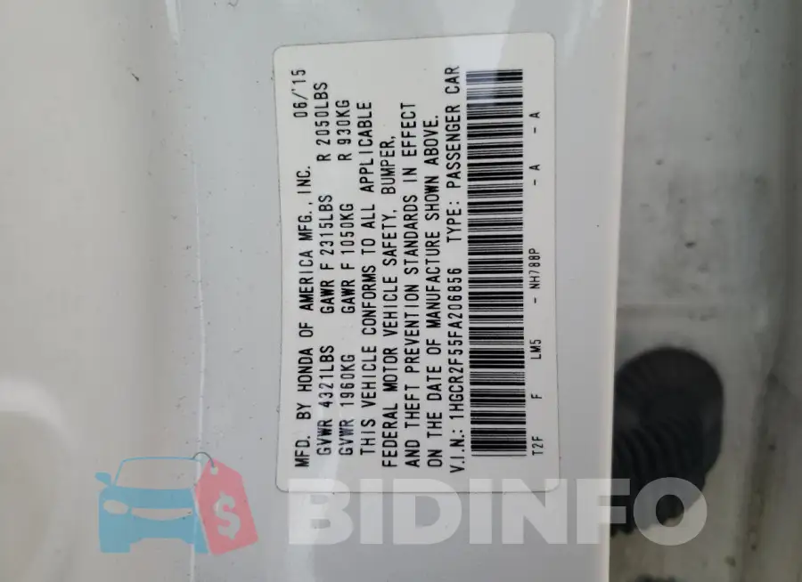 1HGCR2F55FA206856 Photo# 12