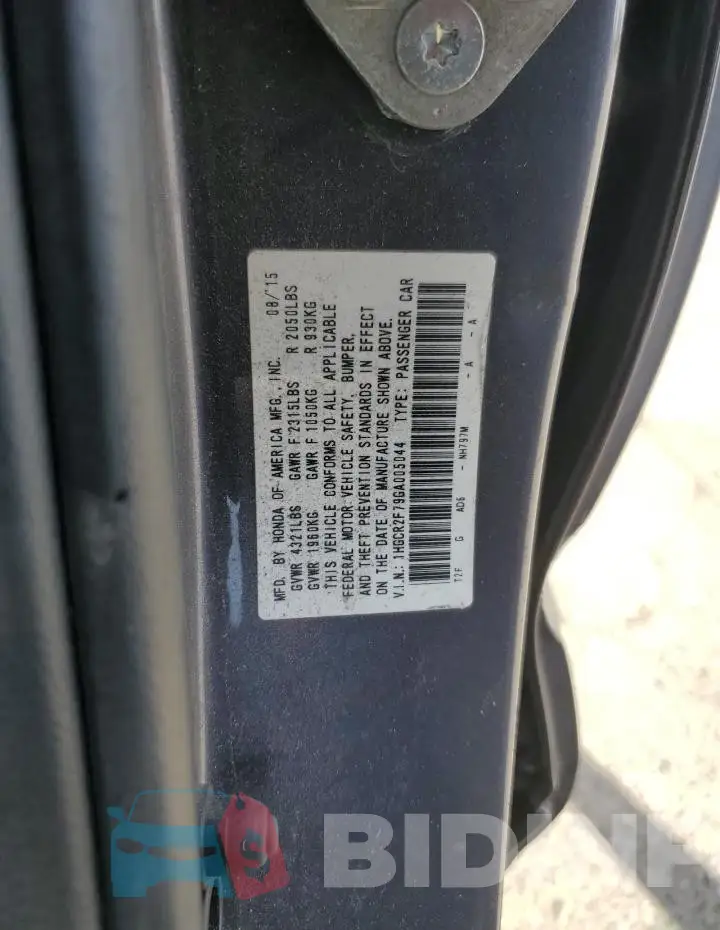 1HGCR2F79GA005044 Photo# 12