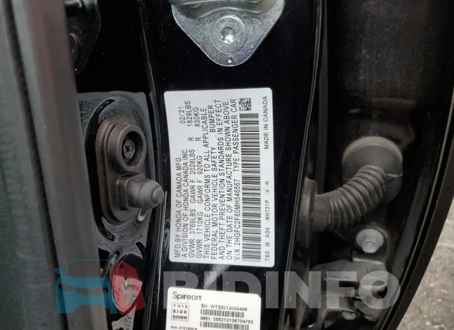 2HGFC2F80MH546567 Photo# 13