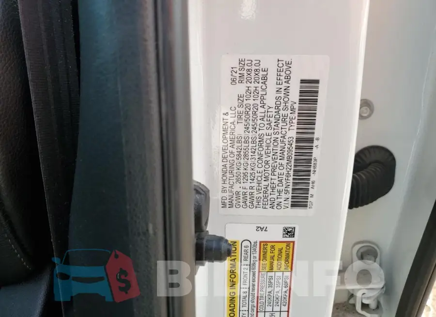 5FNYF6H22MB095453 Photo# 13