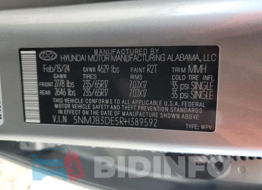 5NMJB3DE5RH389592 Photo# 13