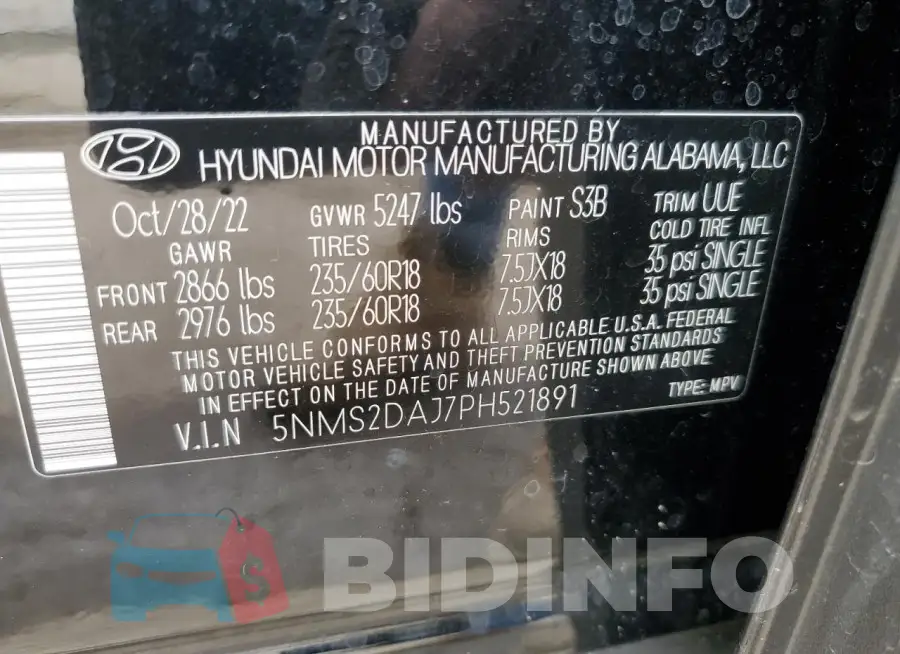 5NMS2DAJ7PH521891 Photo# 14