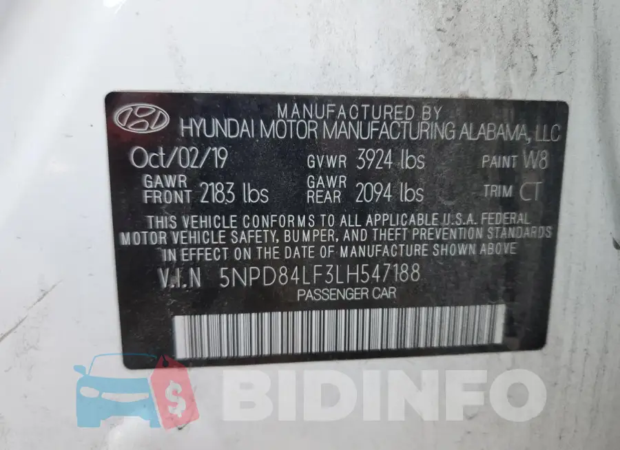 5NPD84LF3LH547188 Photo# 12