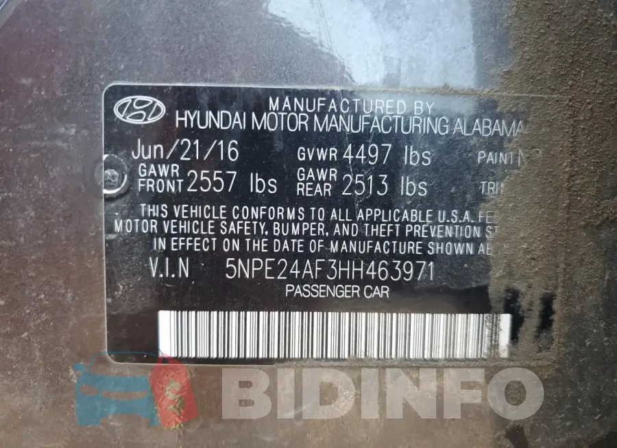 5NPE24AF3HH463971 Photo# 12