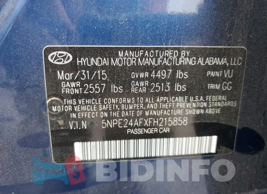 5NPE24AFXFH215858 Photo# 12