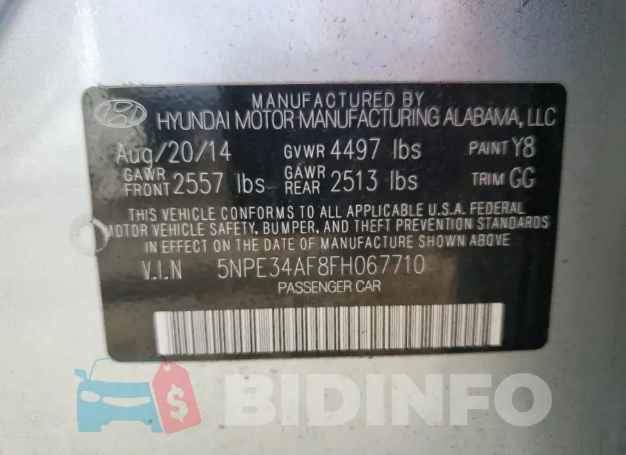 5NPE34AF8FH067710 Photo# 12