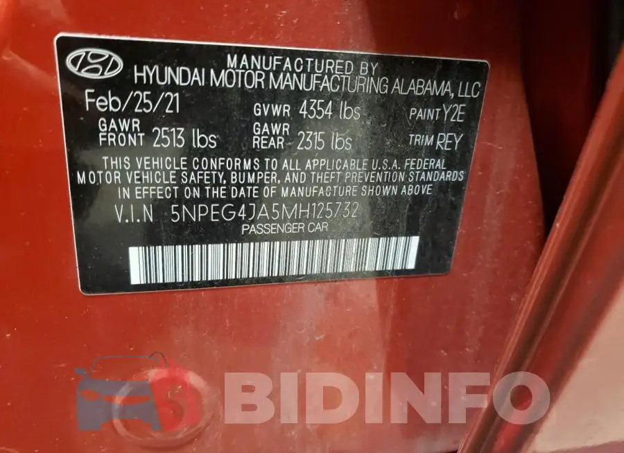 5NPEG4JA5MH125732 Photo# 12