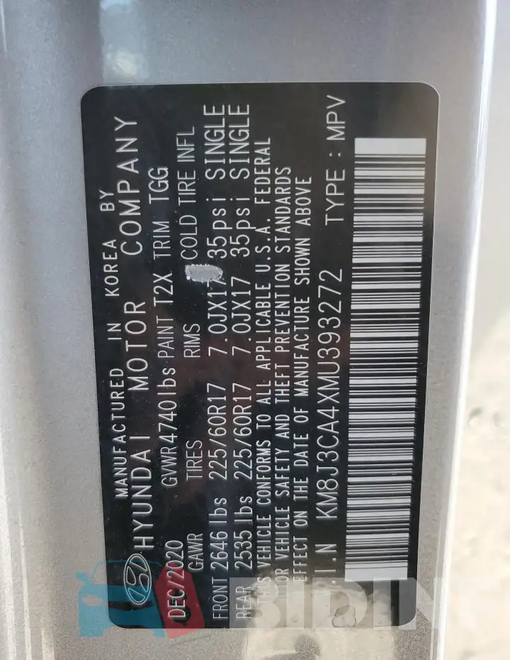 KM8J3CA4XMU393272 Photo# 14