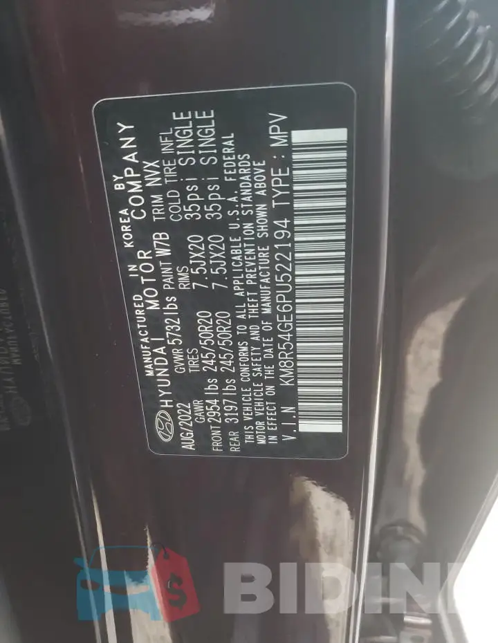 KM8R54GE6PU522194 Photo# 14