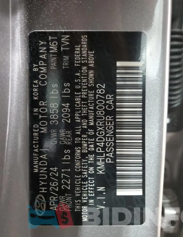 KMHLP4DGXRU800782 Photo# 12
