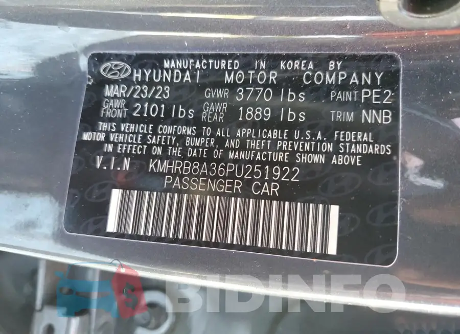 KMHRB8A36PU251922 Photo# 13
