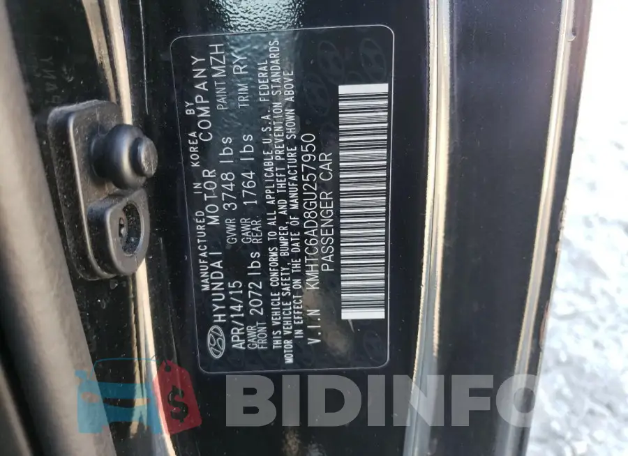 KMHTC6AD8GU257950 Photo# 12