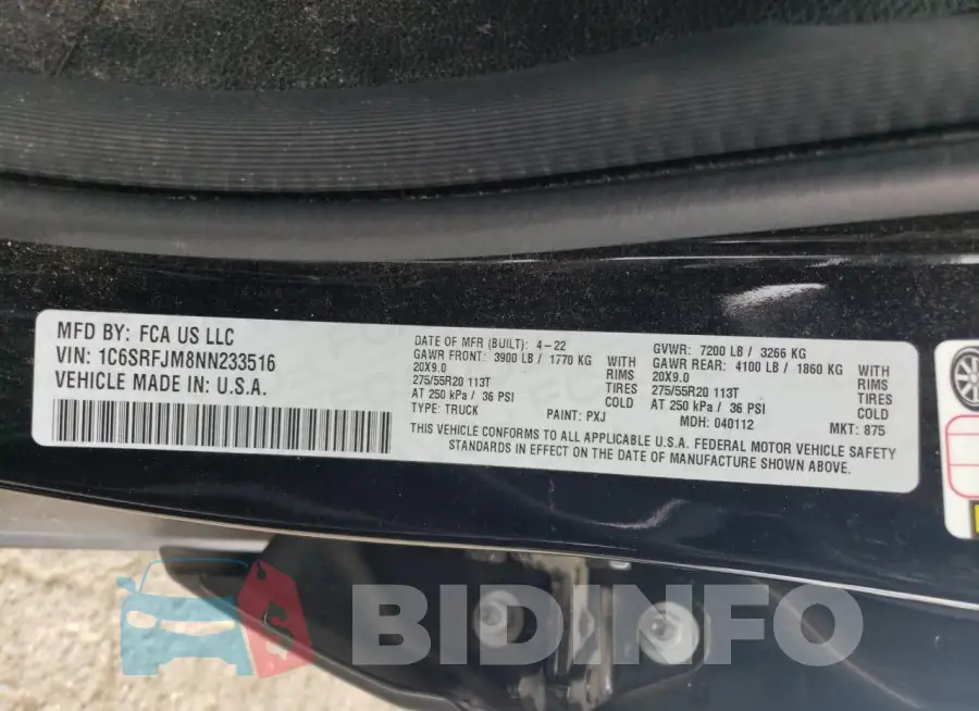 1C6SRFJM8NN233516 Photo# 12