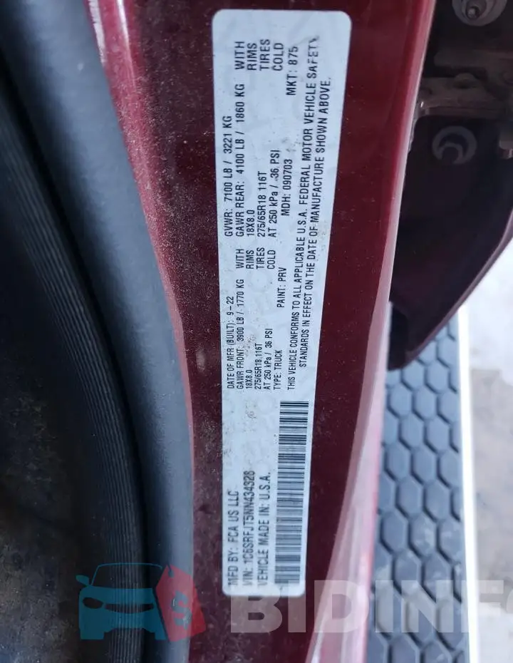 1C6SRFJT5NN434328 Photo# 12