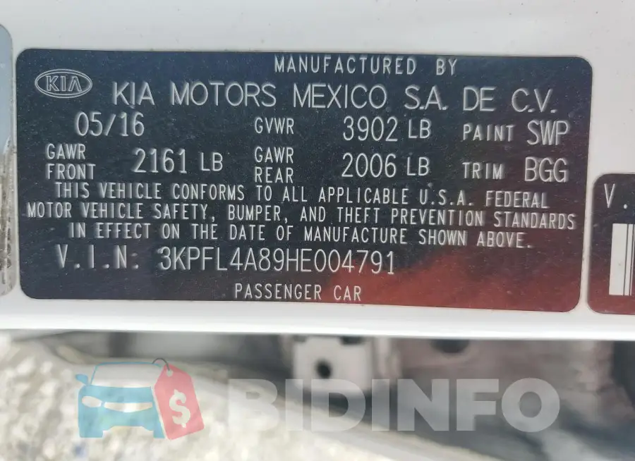 3KPFL4A89HE004791 Photo# 13