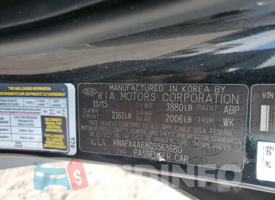 KNAFX4A68G5563680 Photo# 12
