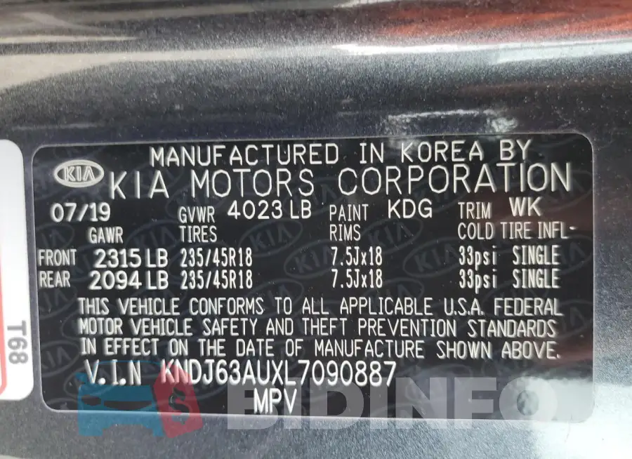 KNDJ63AUXL7090887 Photo# 12