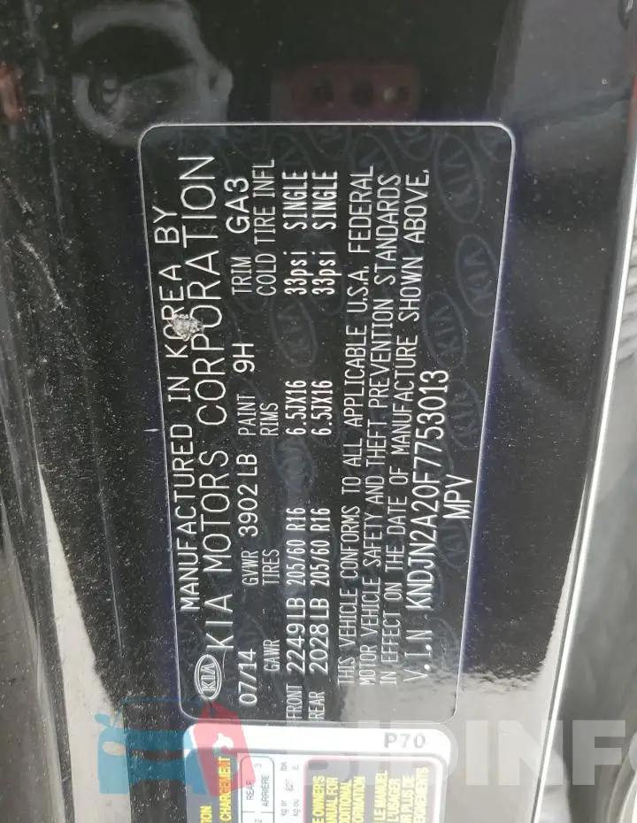 KNDJN2A20F7753013 Photo# 12