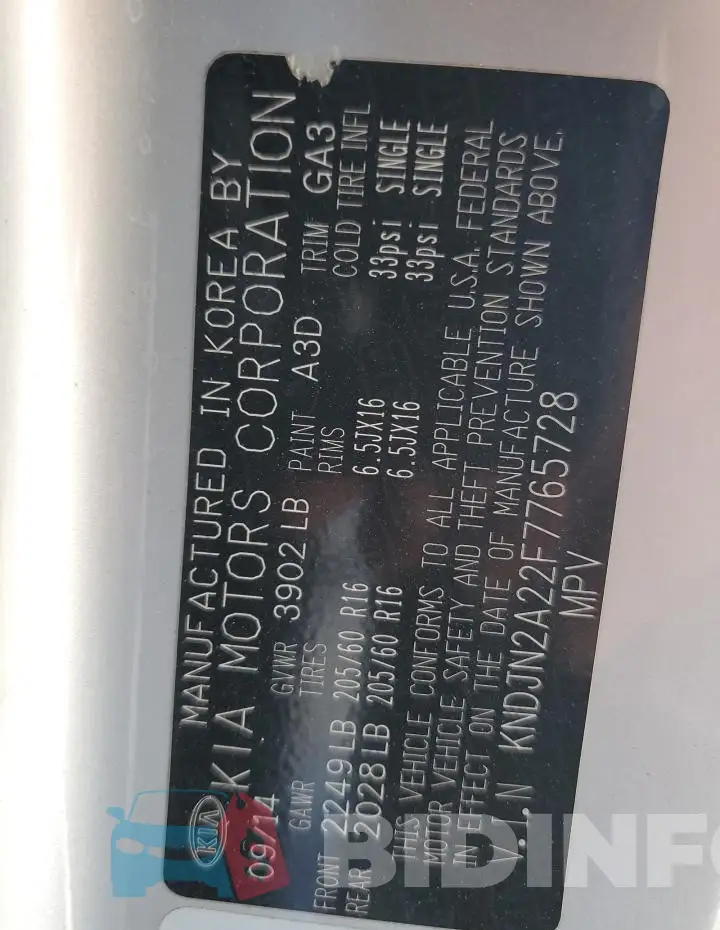 KNDJN2A22F7765728 Photo# 13