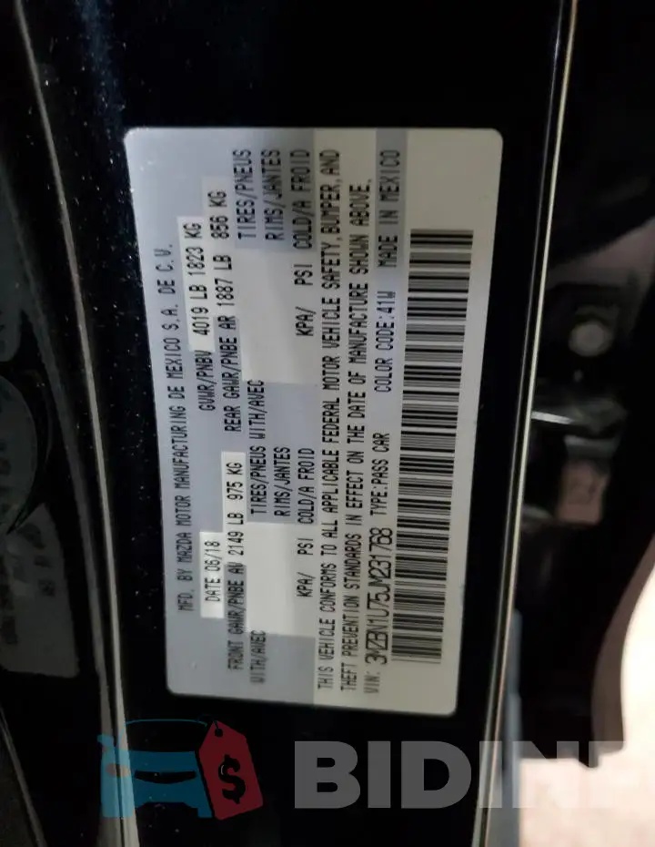 3MZBN1U75JM231768 Photo# 12