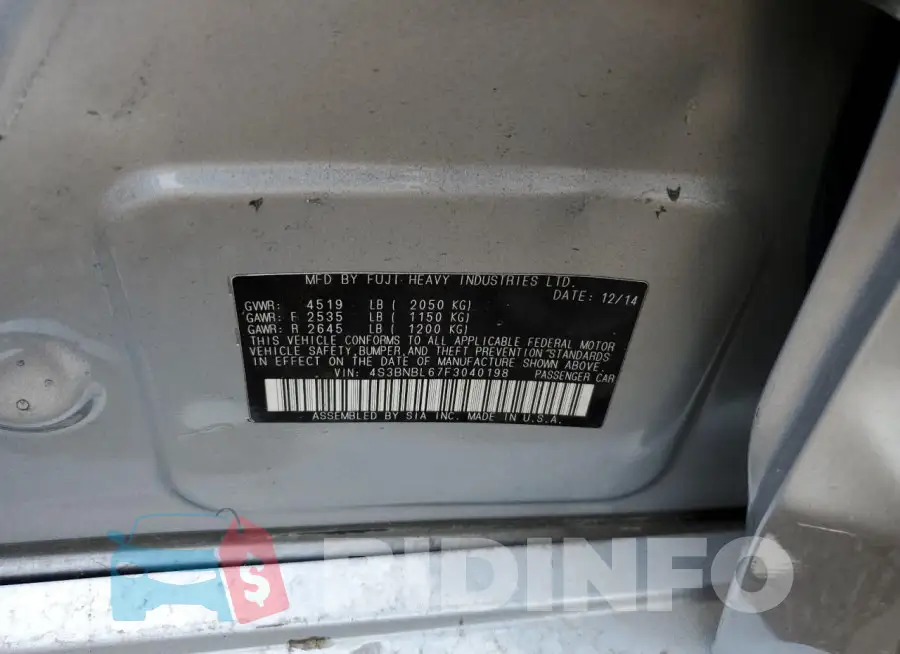 4S3BNBL67F3040198 Photo# 12