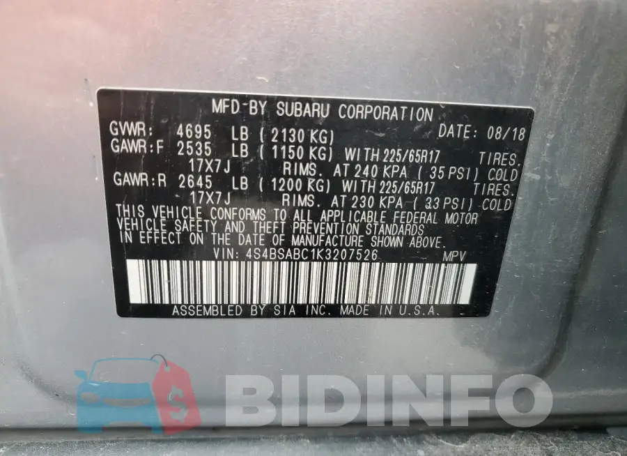 4S4BSABC1K3207526 Photo# 12