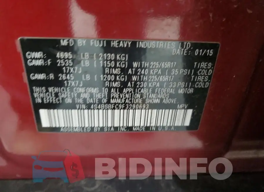 4S4BSBFC9F3290693 Photo# 13