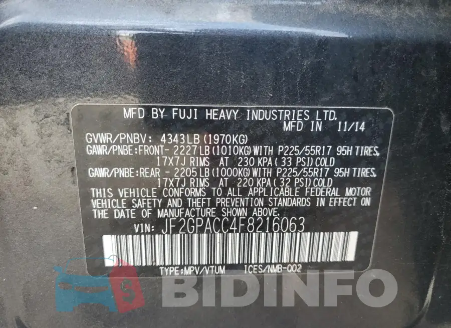JF2GPACC4F8216063 Photo# 13