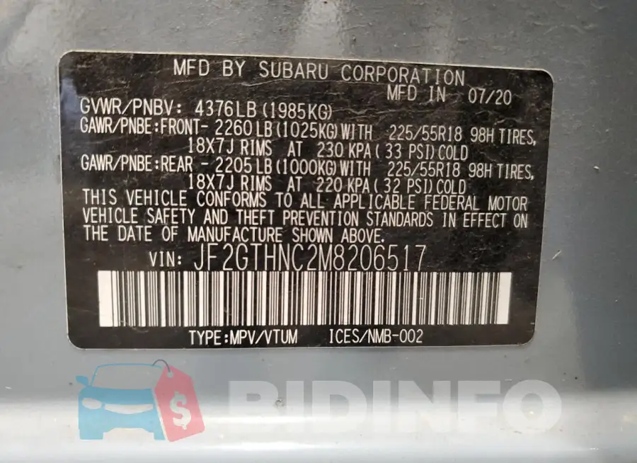 JF2GTHNC2M8206517 Photo# 13