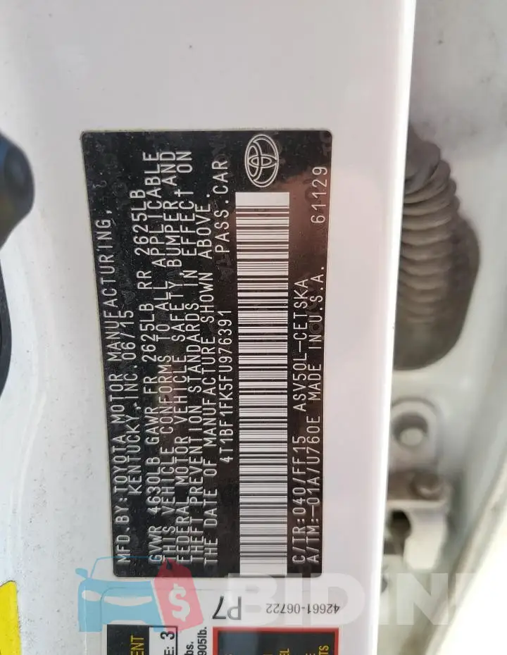4T1BF1FK5FU976391 Photo# 12