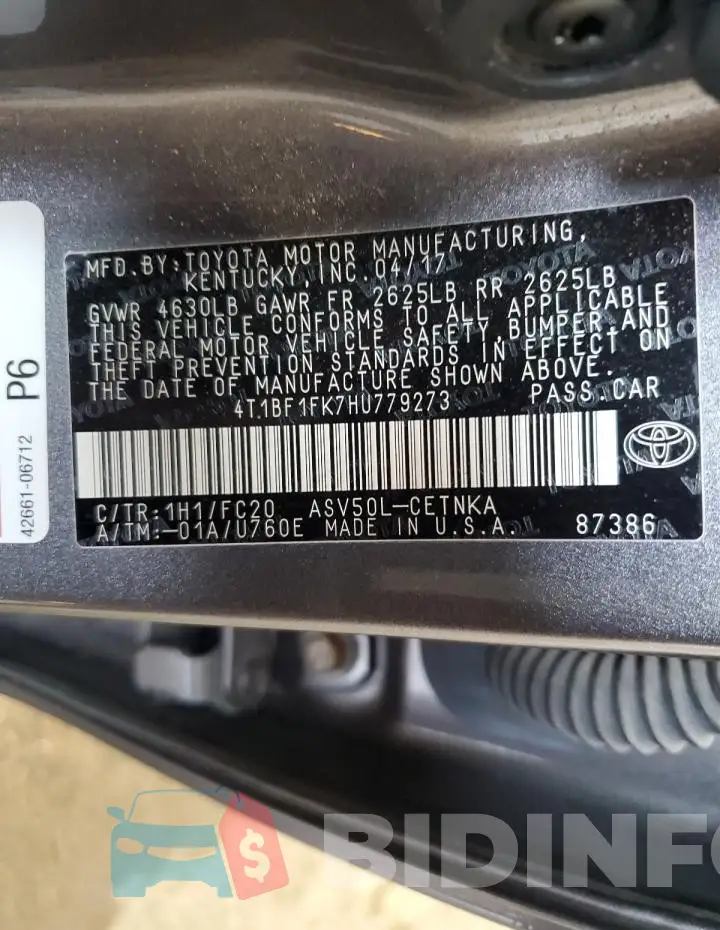 4T1BF1FK7HU779273 Photo# 12