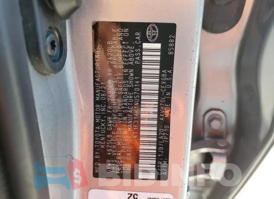 4T1F31AK1NU570141 Photo# 12
