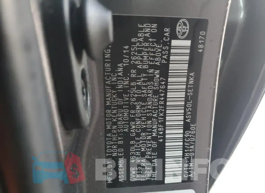 4T4BF1FK2FR447647 Photo# 12