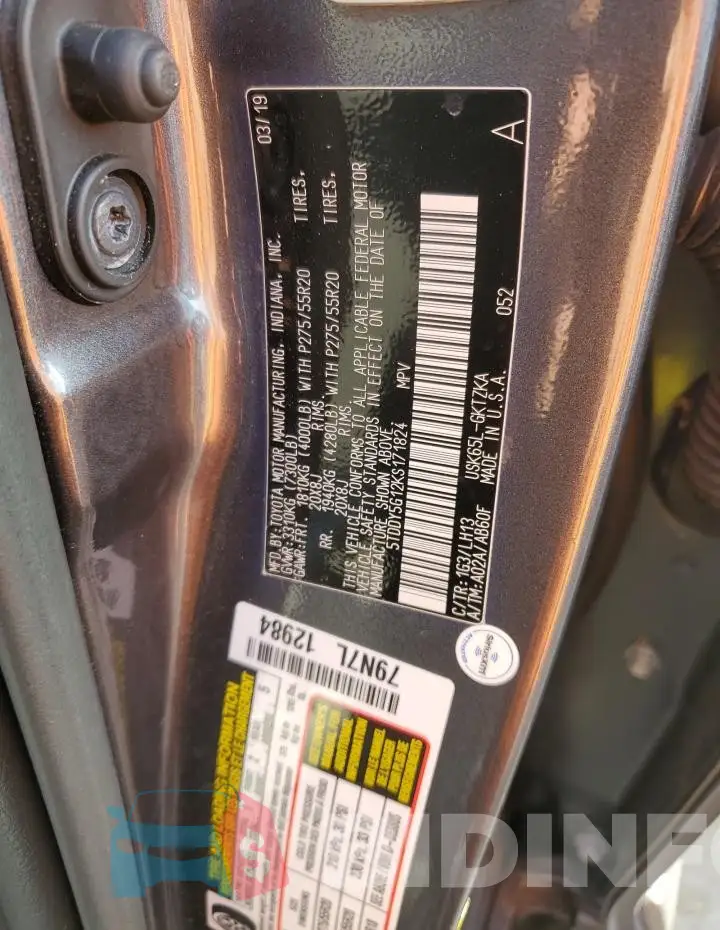 5TDDY5G12KS171824 Photo# 14