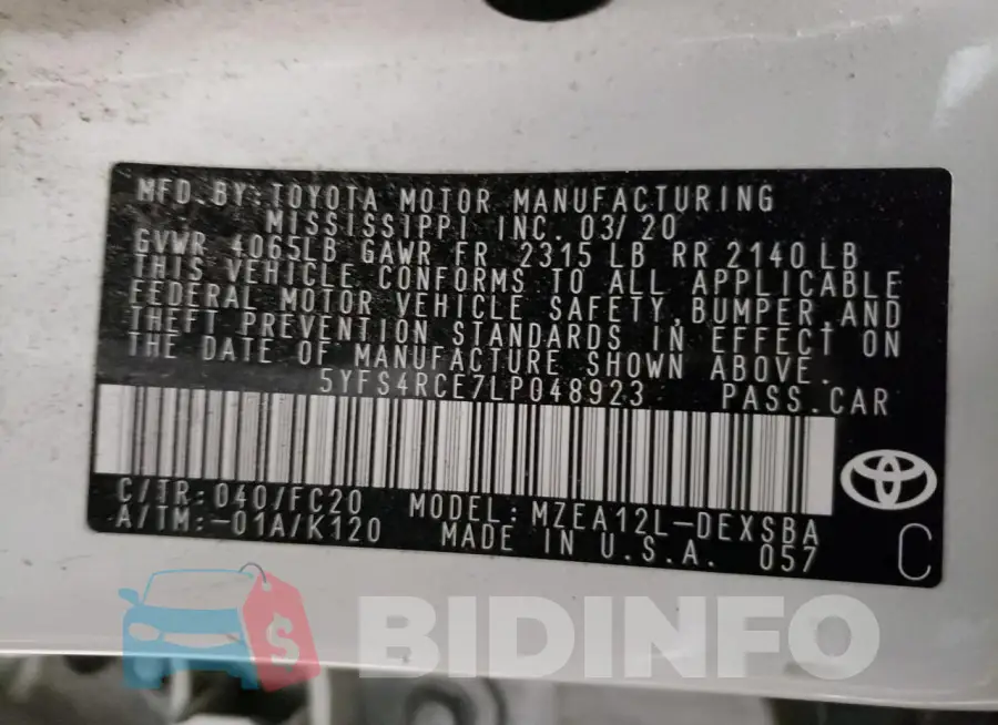 5YFS4RCE7LP048923 Photo# 12