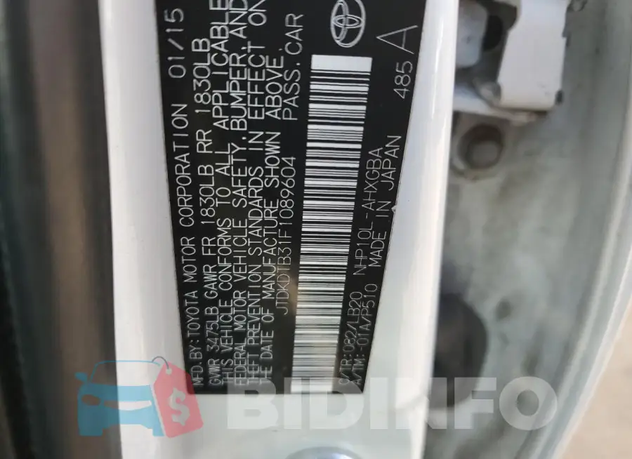 JTDKDTB31F1089604 Photo# 12