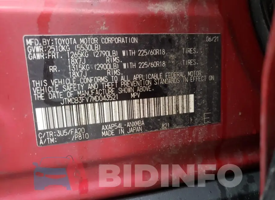 JTMCB3FV7MD043521 Photo# 14