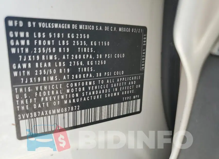 3VV3B7AX6MM087872 Photo# 14