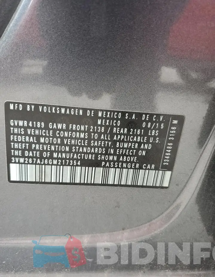 3VW267AJ6GM217354 Photo# 12