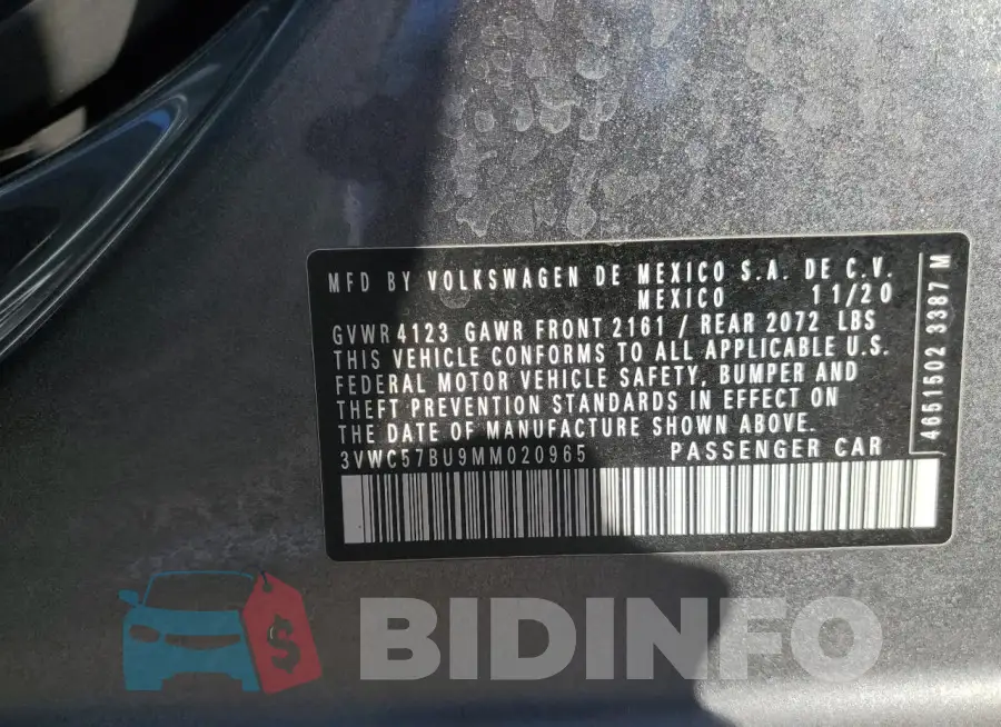 3VWC57BU9MM020965 Photo# 13