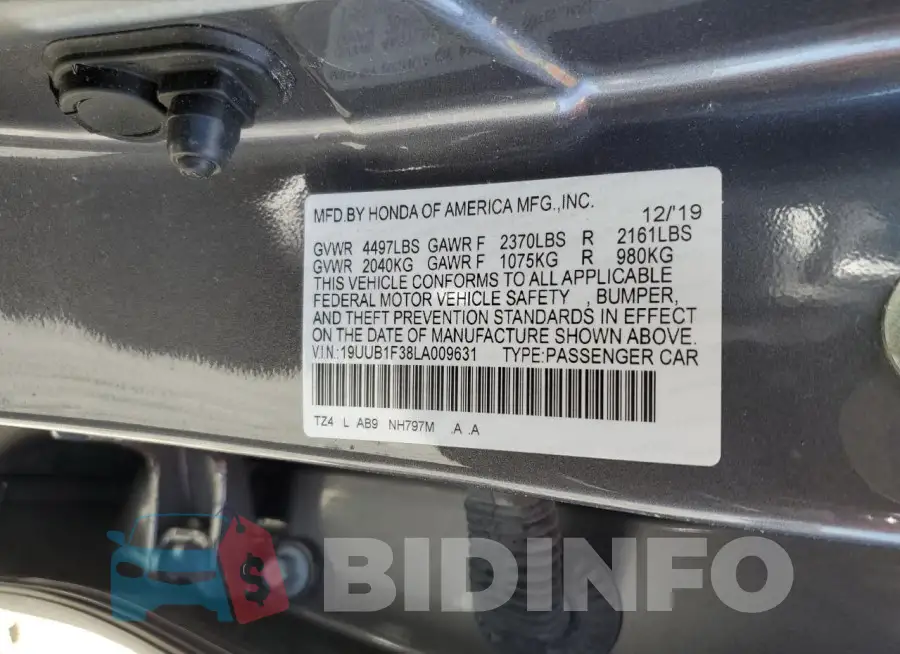 19UUB1F38LA009631 Photo# 12