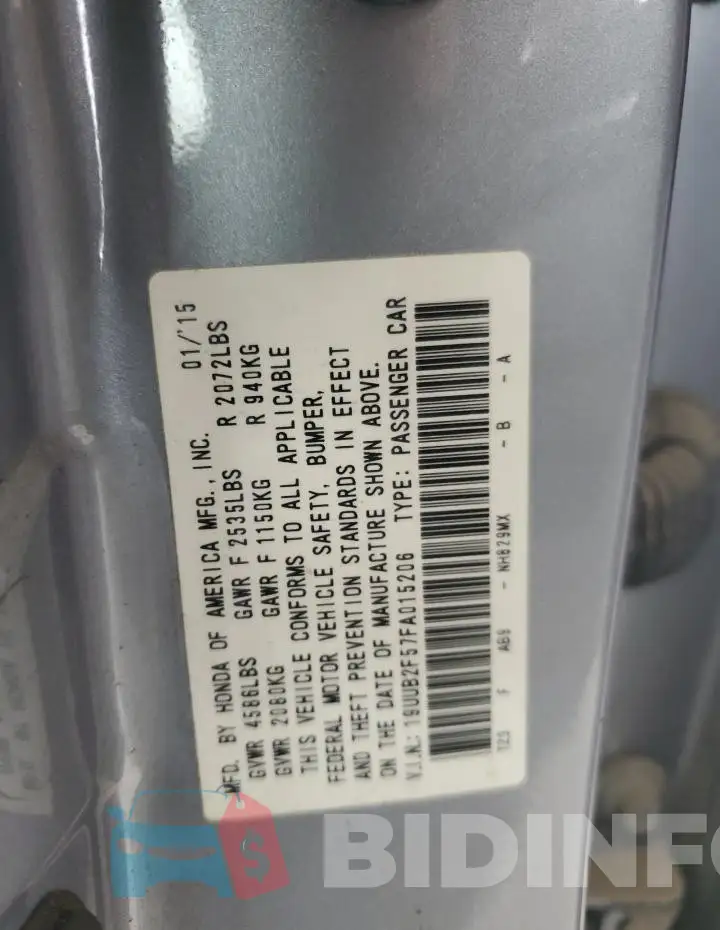19UUB2F57FA015206 Photo# 12