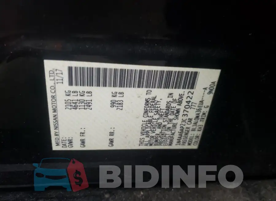 1N4AA6AP2JC370422 Photo# 12