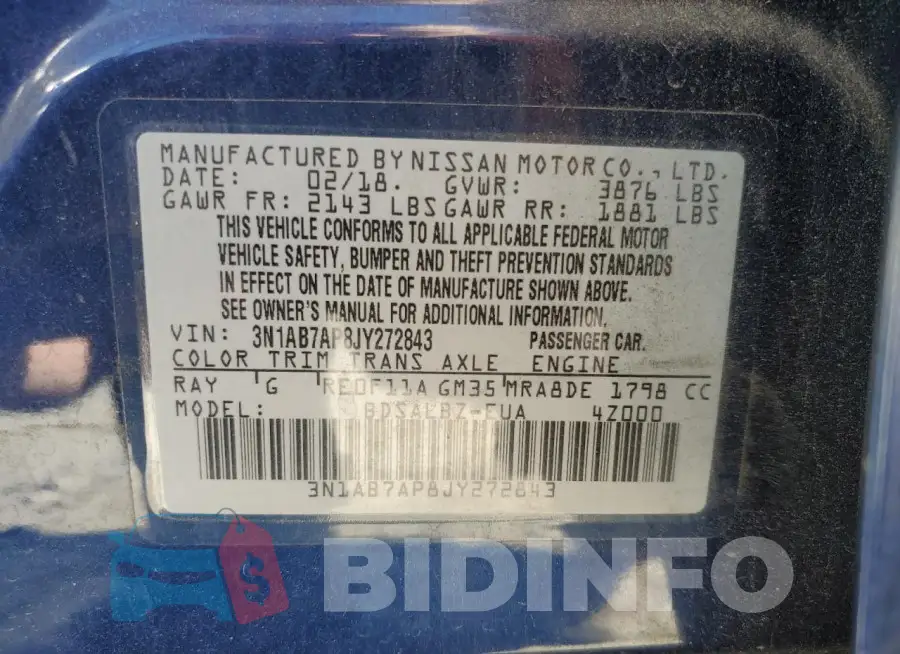 3N1AB7AP8JY272843 Photo# 12